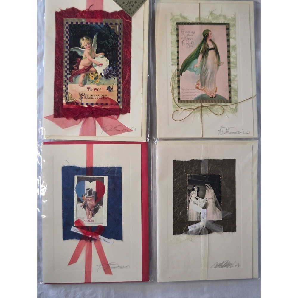 Vintage Two Women San Francisco Handcrafted Art Cards Lot of 4 New Sealed